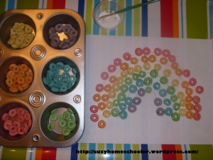 25 Fruit Loop Activities from Suzy Homeschooler, make a rainbow (2)